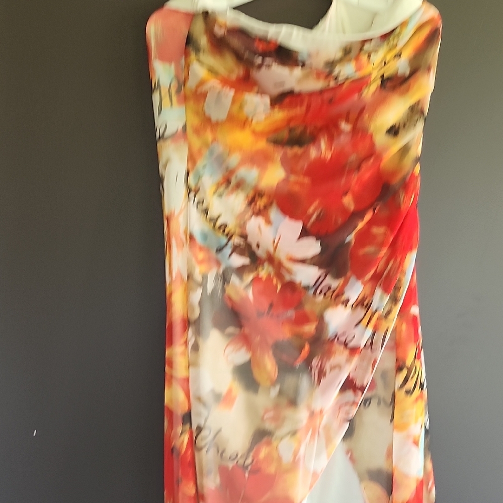 Colorful Floral Sheer Scarf